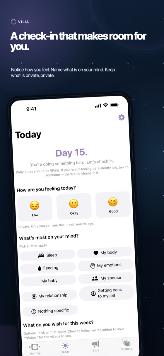Vilia daily check-in